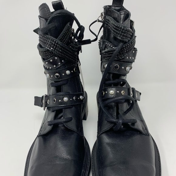 ZARA LOW HEELED LEATHER ANKLE BOOTS - Picture 12 of 16